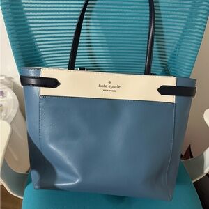 Kate Spade Blue and Cream Tote Bag